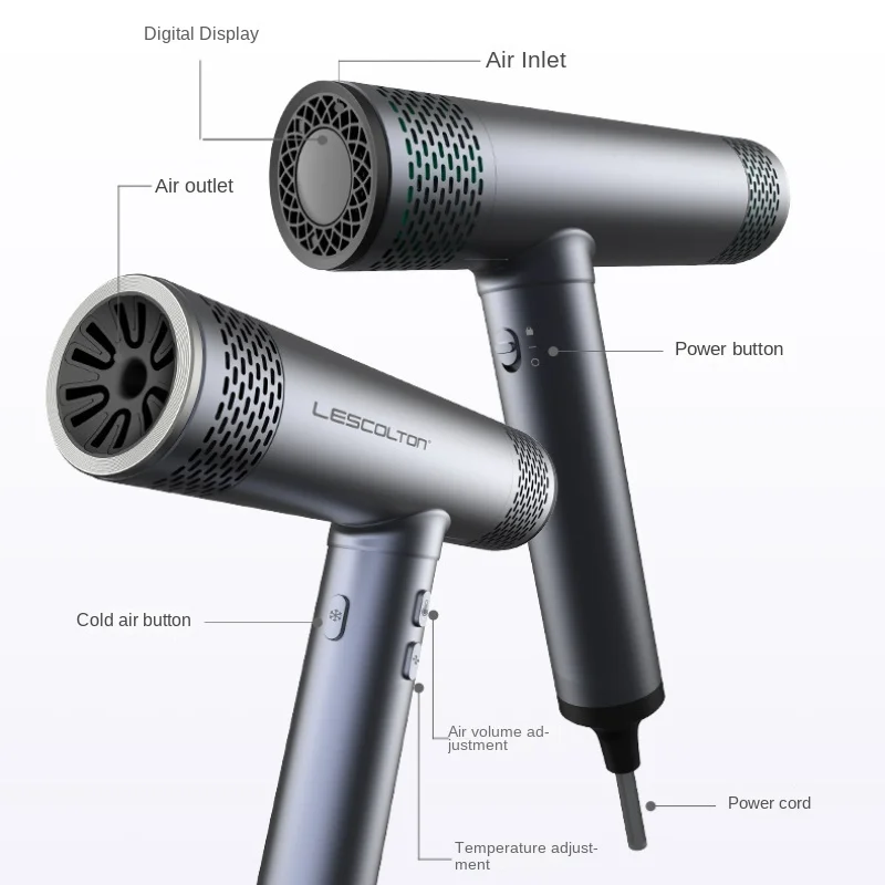 Haardroger 1800W High-Power Negatieve Ion High-Speed Föhn Met Constante Temperatuur Haarverzorging En Meerdere Modi