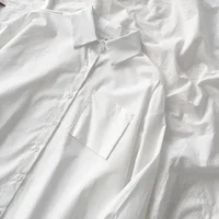 Japanese Style Loose Long Sleeve White Shirts Women Preppy Style Pocket Turn Down Collar Shirt Woman Harajuku Oversized Blouse 3