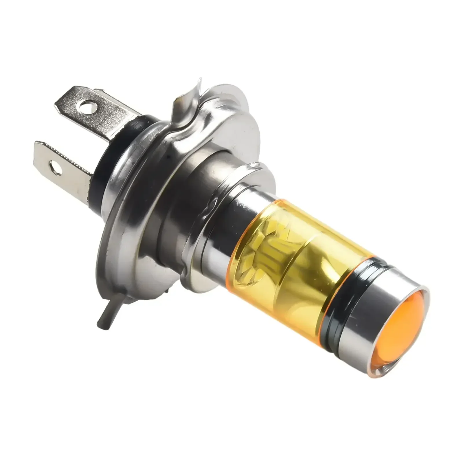 Enhance Nighttime Visibility With H4 6000K Yellow LED Headlight Bulbs, High Power Output, Long Working Life Set Of 2