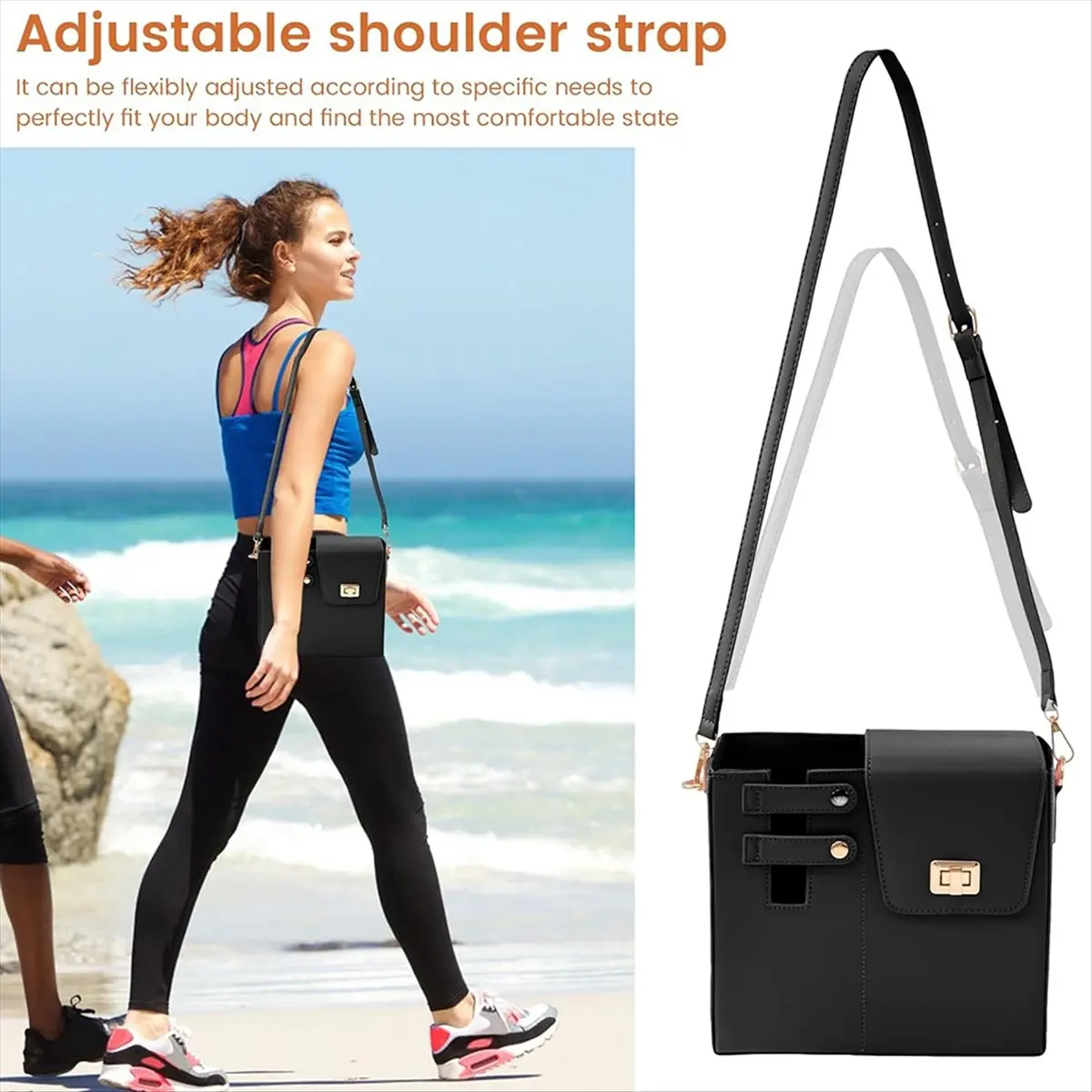 sac-de-rangement-pour-gobelet-d'eau-en-cuir-t22c-avec-bandouliere-reglable-noir
