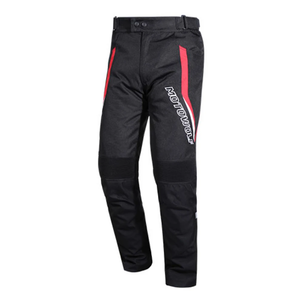 

M-3XL Red Windproof Motocross Pants Motorcycle Riding Trousers Pantalon Moto Pants With Kneepad Protective Gear Motorcycle Pants