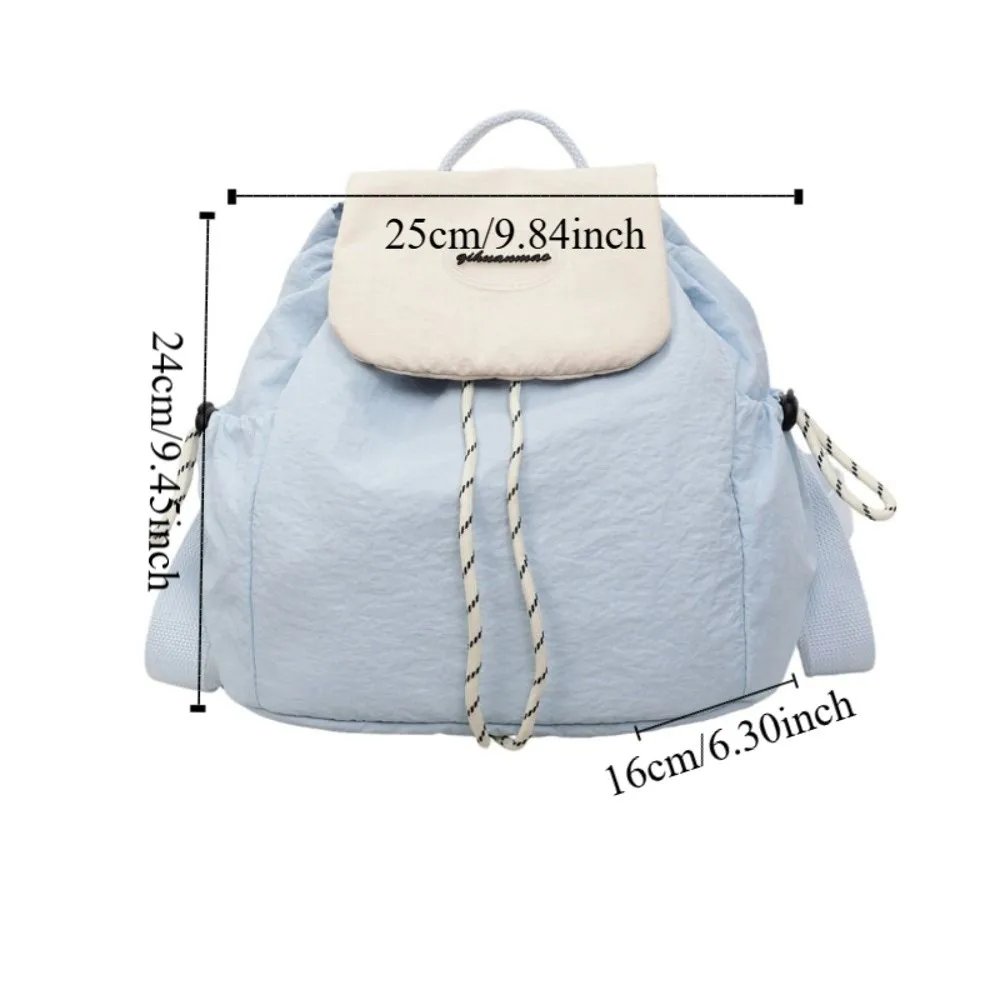 Tragbarer Damen-Rucksack aus Nylon, leicht, mit Kordelzug, viele Taschen, lässiger Rucksack, wasserdicht, mit Griff