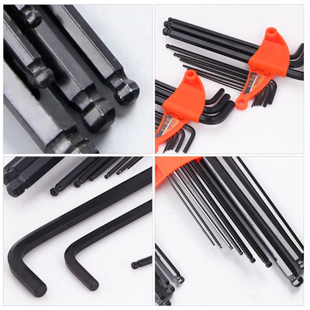 

9pcs 1.5-10Mm Wrench Allen Wrench Set Foldable Pvc Holder Repair Spanner Repair Tool Key Hand Tool