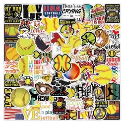 10/50/100pcs Softball Stickers American Sports Decals for Guitar Laptop Luggage Car Motorcycle Skateboard Phone Case