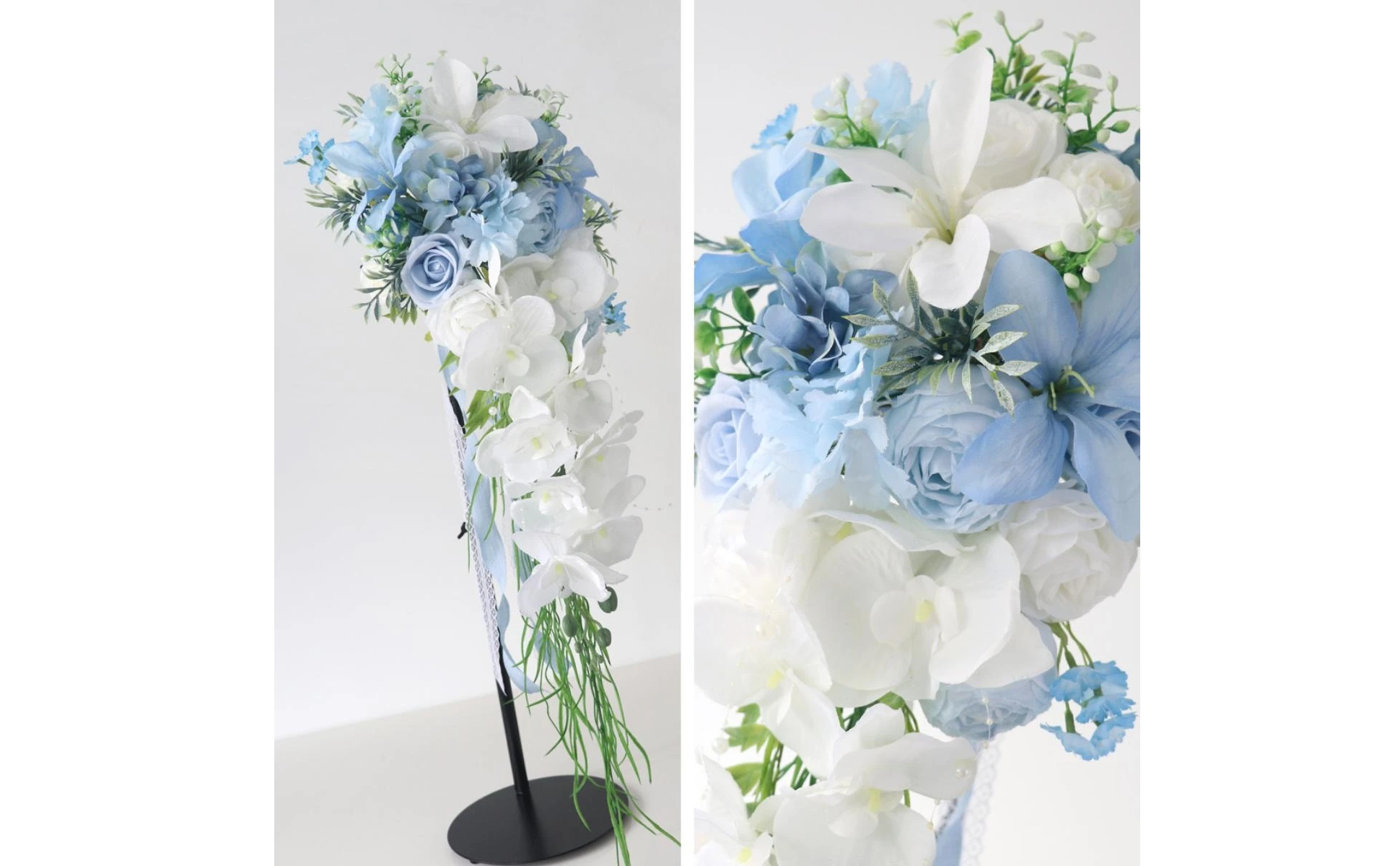 Waterfall Bouquet Romantic Cascading Bouquet Flowers Elegant Photo-Ready for Brides, Wedding Ceremonies, Outdoor Weddings