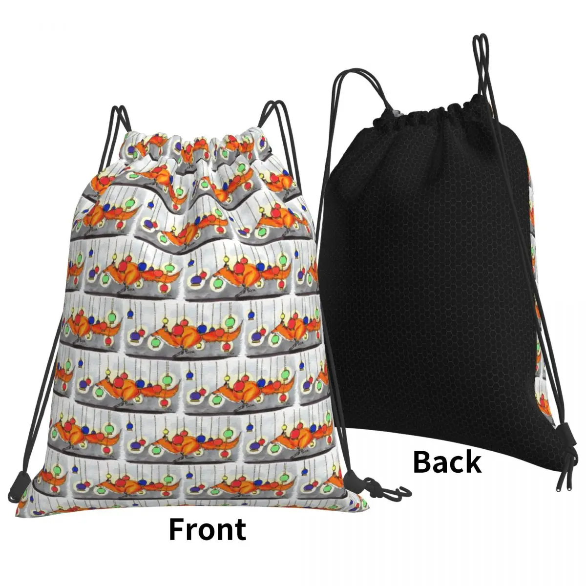 

Fear Fox Backpacks Fashion Drawstring Bags Sports Bag Book Bags for Man Woman School