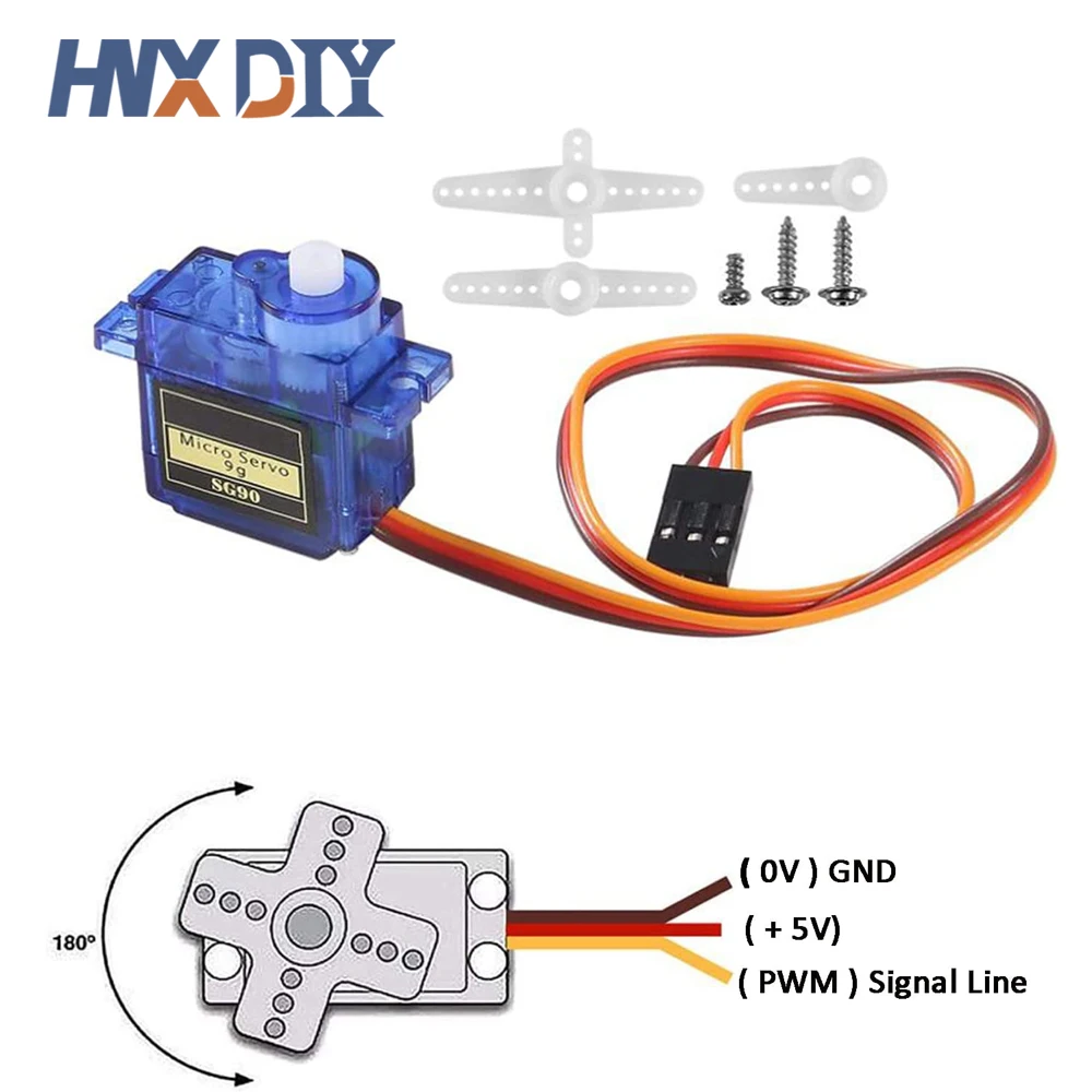 Micro Servomoteur Numérique SG90 9G, 180/360, Résistant, pour Hélicoptère, Jouet, Avion, RC, 1 à 10 Pièces