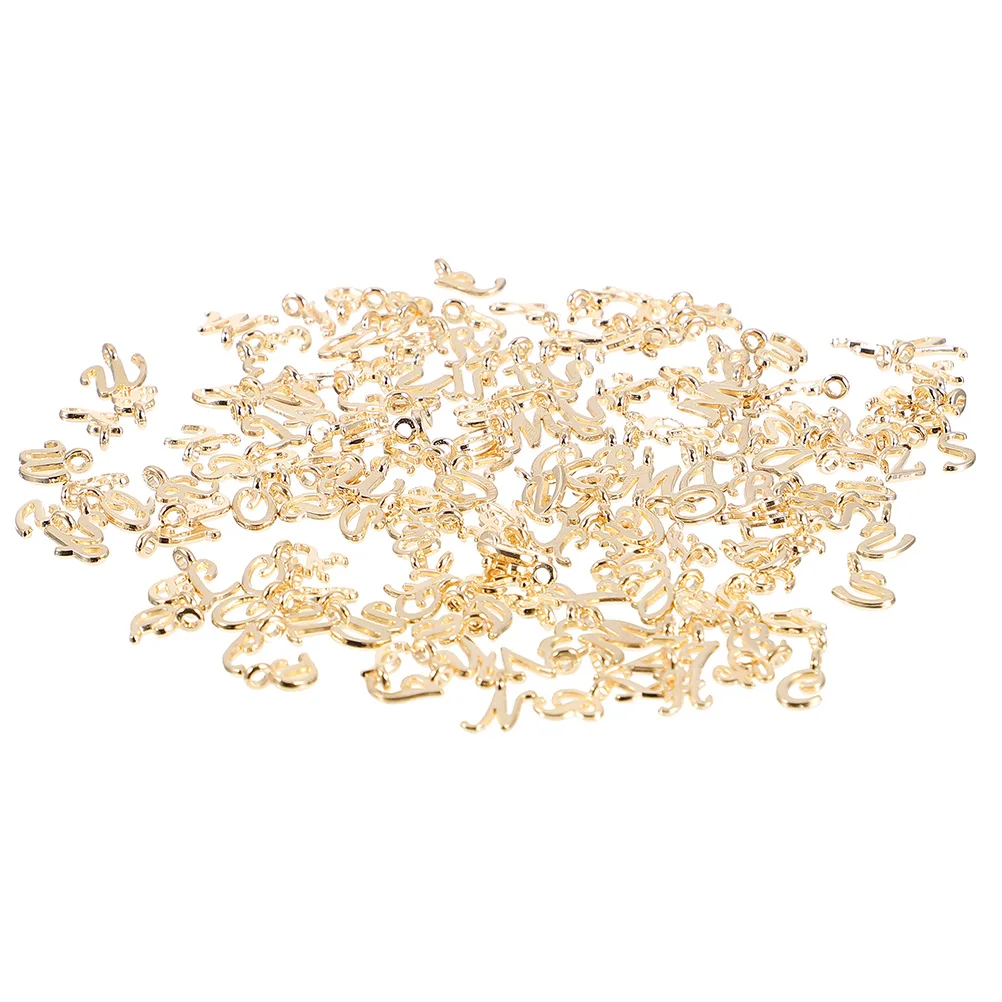 

104pcs Letter Pendant Alphabet Beads Mini Charms Crafts Alloy Jewelry Accessories for Necklace Bracelet Earring Key Chain