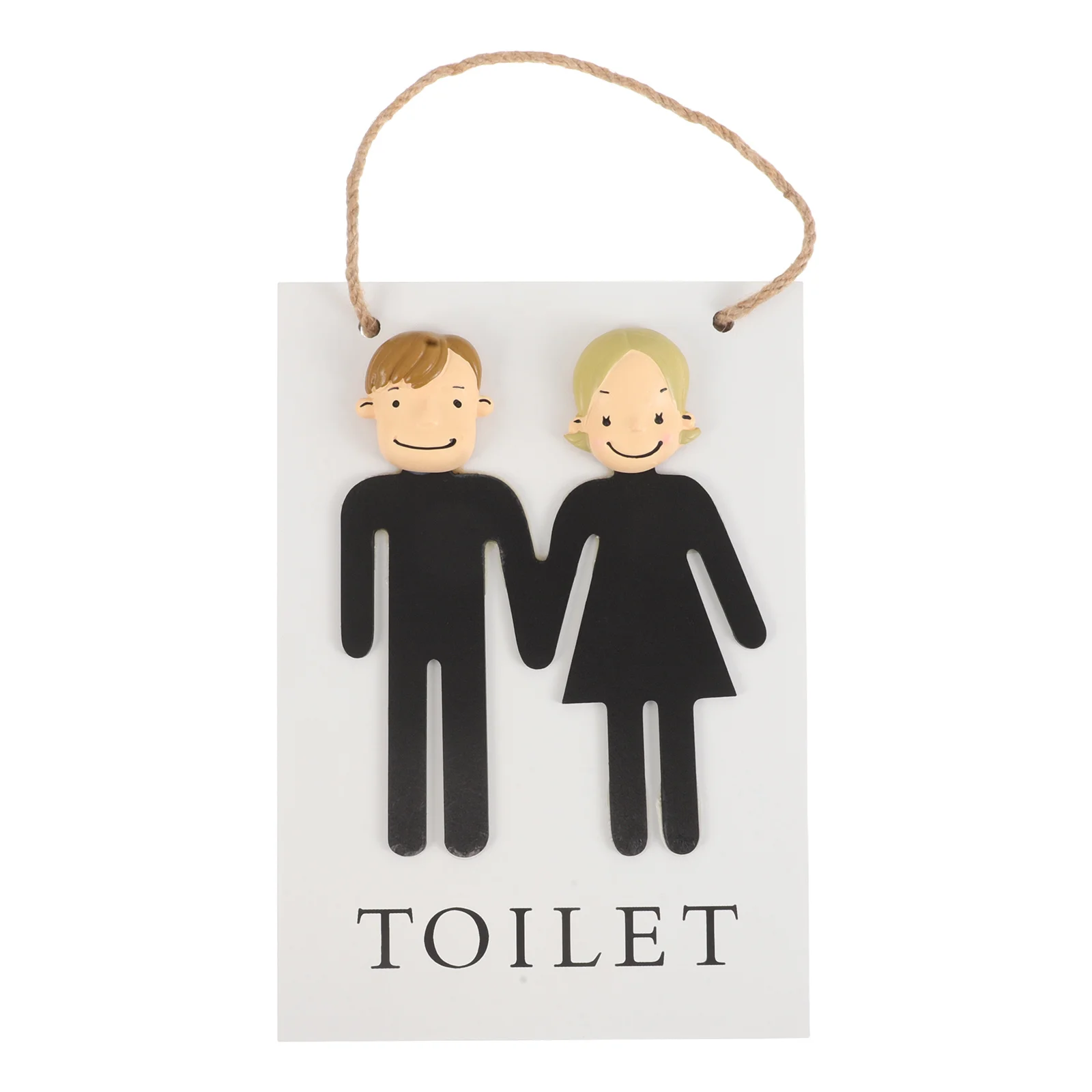 

Bathroom Signboard Wood Decorate Cool Unique Hanging Door Restroom White Men and Women
