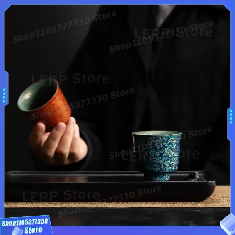 Large Ceramic Lacquer Master Cup Kung Fu Tea Set Personal Teacup with Gift Box Ideal Birthday Present for Tea Lovers High
