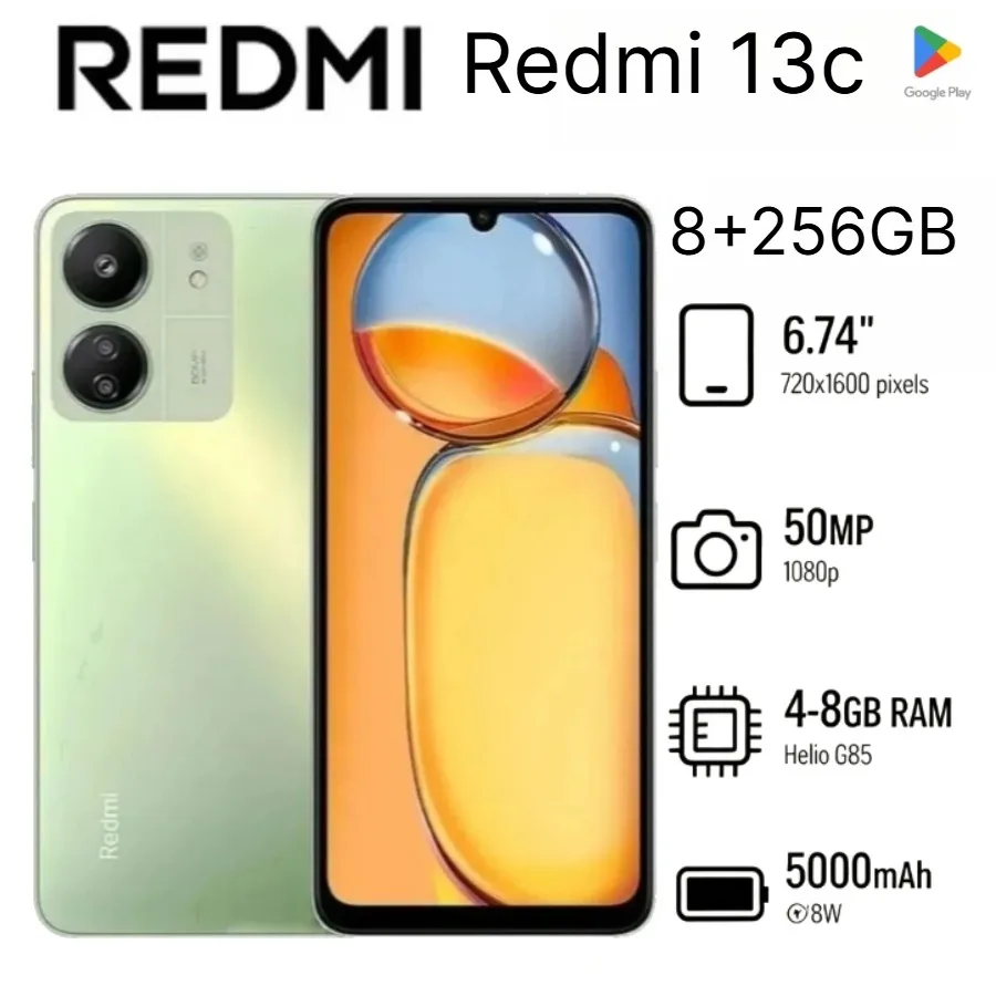 Redmi 13C Global Edition Smartphone 2026 8+256GB 6.74-inch Display 5000mAh Battery 90 Refresh Rate All-New
