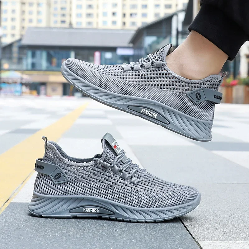 Men's Shoes, Summer Breathable Mesh Shoes Men's Mesh Hollow Thin Casual Mesh Sports Running Shoes Fashionable and Dirt Resistant