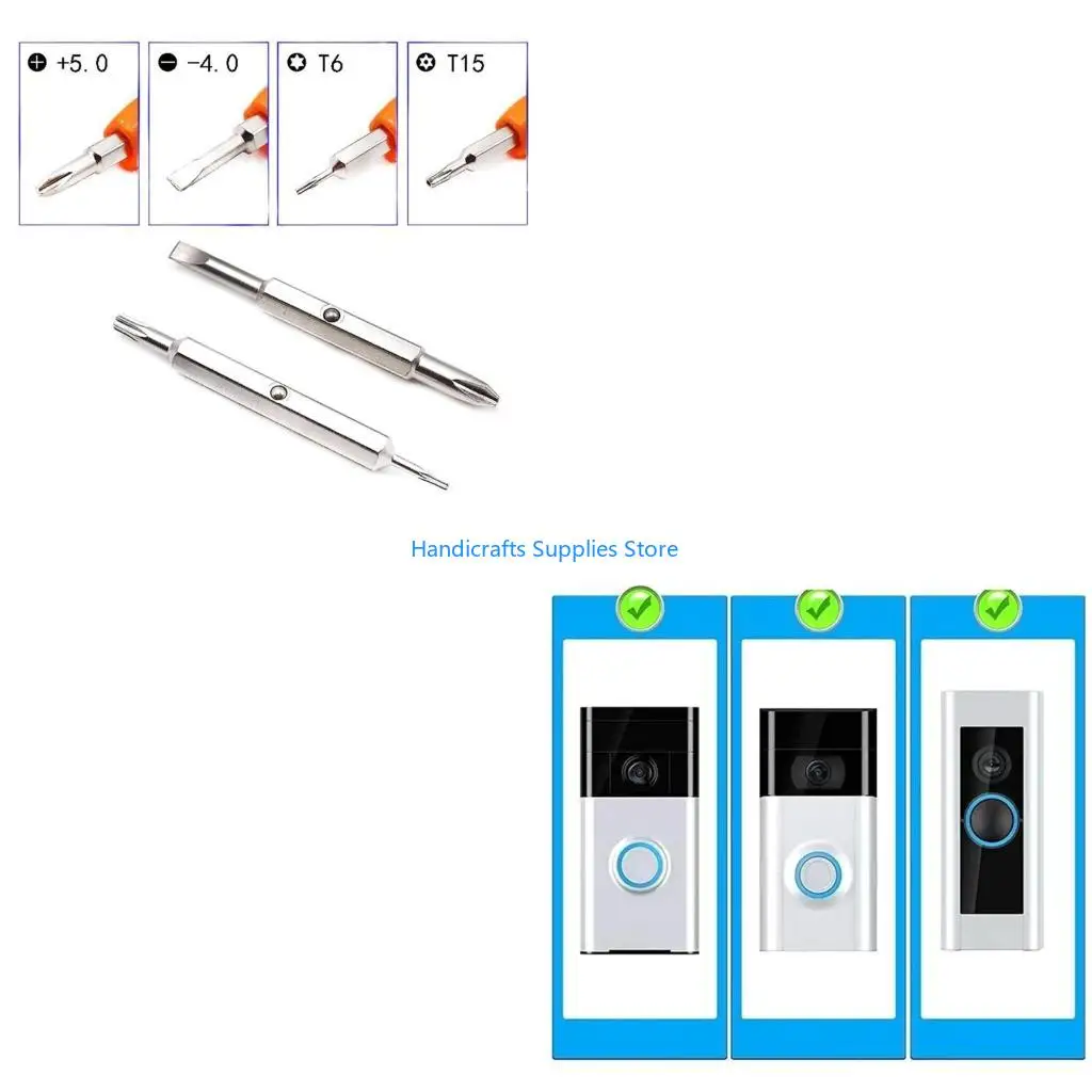 R1WA 2 in 1 Screwdriver for Rings Doorbell Doorbell Screwdriver Bit Repair Tool