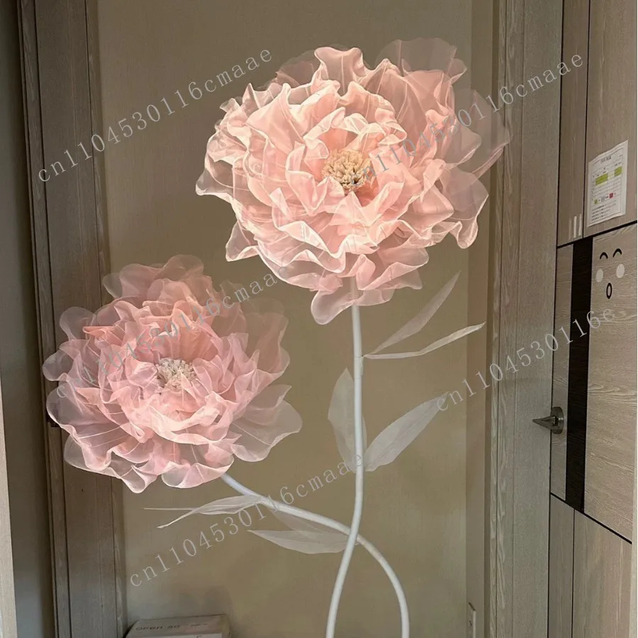 Peony flower simulation flower giant net safflower outdoor pink peony floral arrangement
