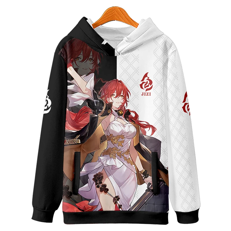 Honkai Star Rail Himeko Cosplay Hoodie para homens e mulheres, moletom Harajuku, streetwear, pulôver Hip Hop, jaqueta com capuz, agasalho masculino