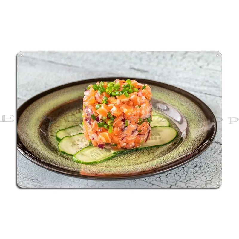 Salmon Tartare Metal Sign Cinema Cave Cave Customize Poster Tin Sign Poster