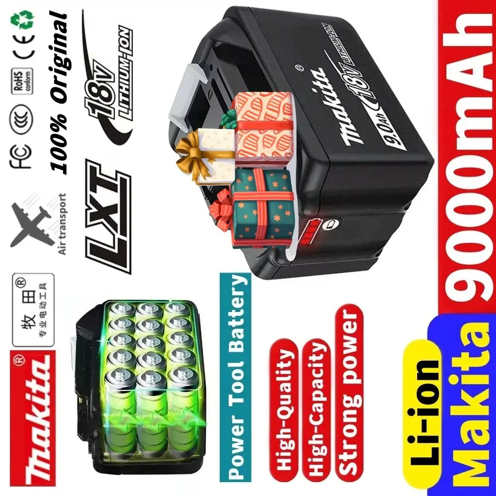 

NEW Makita 9000mAh 18V 9ah Battery Li-ion Replacement LXT BL1860B BL1860 BL1850 BL1830 DHP482RFX9 BL1815 for Cordless Drills