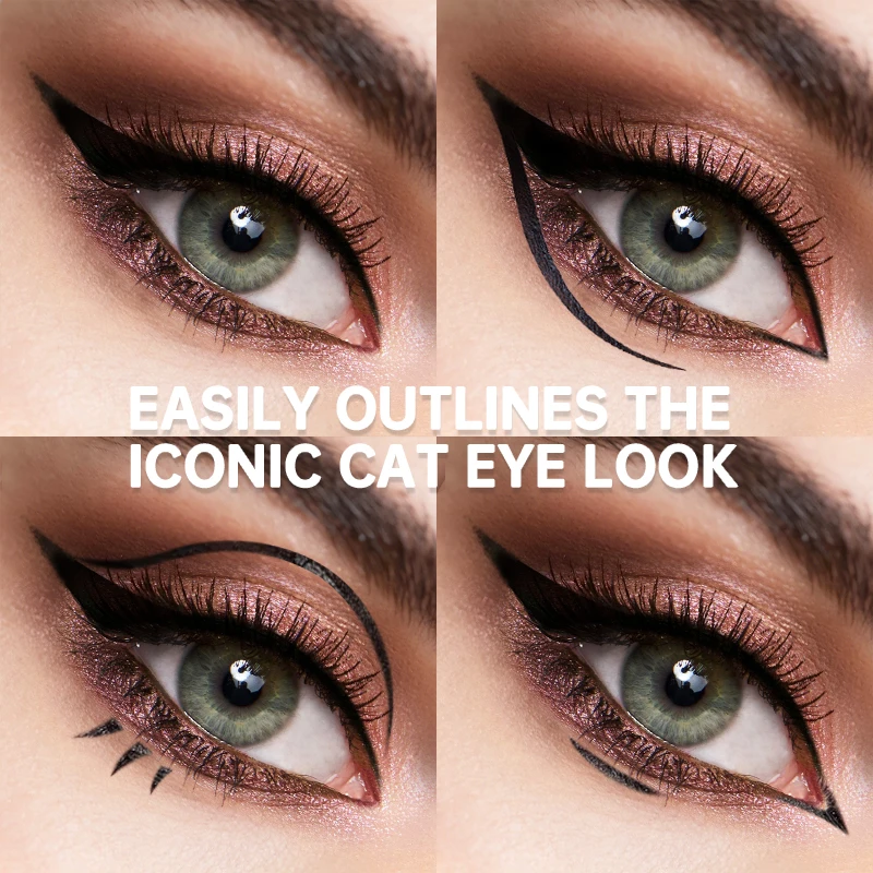 CATKIN waterproof zwarte vloeibare eyeliner is glad en langdurig, anti-vlekken, langdurig, niet-vervagend, ultieme nauwkeurigheid