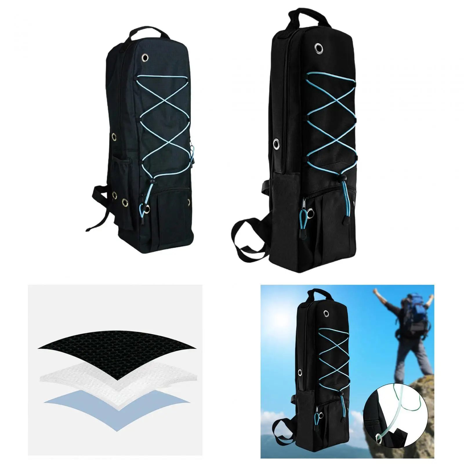 Comfortable Oxygen Cylinder Bag Oxford Cloth Portable Backpack for Travel with Shockproof Interior and Straps