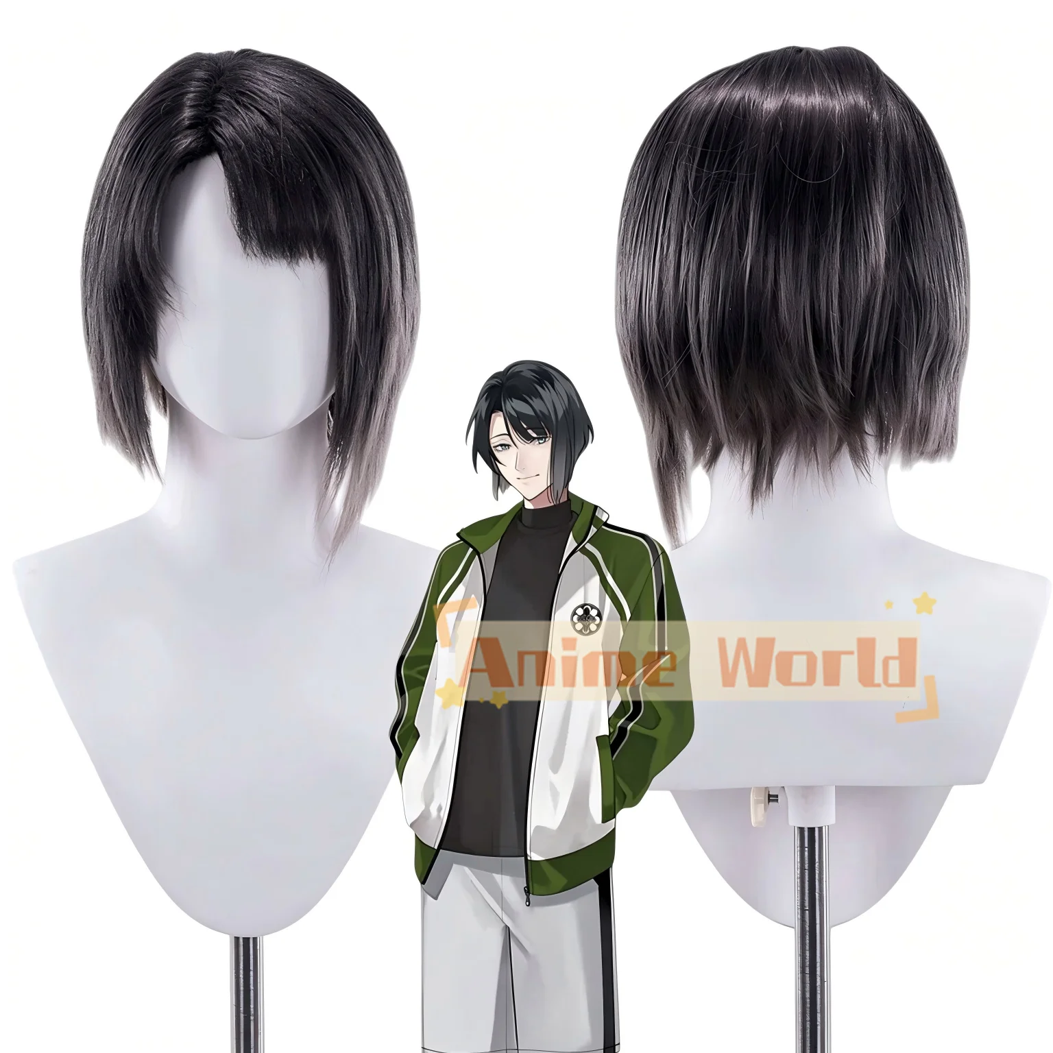 Anime Fura Kanato Cos Wig Halloween Carnival Party Props Synthetic Hair Heat Resistant Fiber + Wig Cap