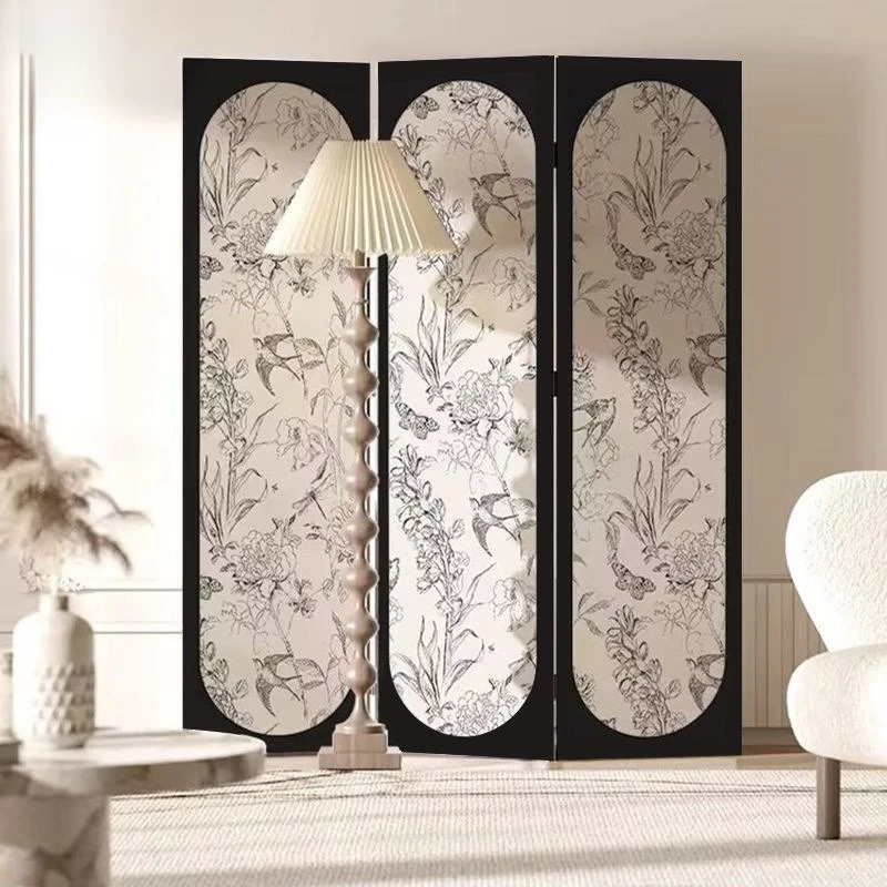Cream wind movable partition living room bedroom dining room sofa folding simple screen partition