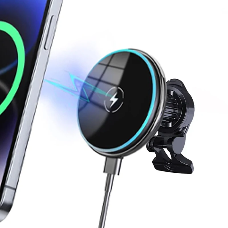 

Подставка для беспроводной зарядки, держатель для телефона с вентиляционным отверстием, автомобильная быстрая зарядка для зарядного устройства MagSafe для iPhone 17, 16, 15, 14 13 Pro Max samsung