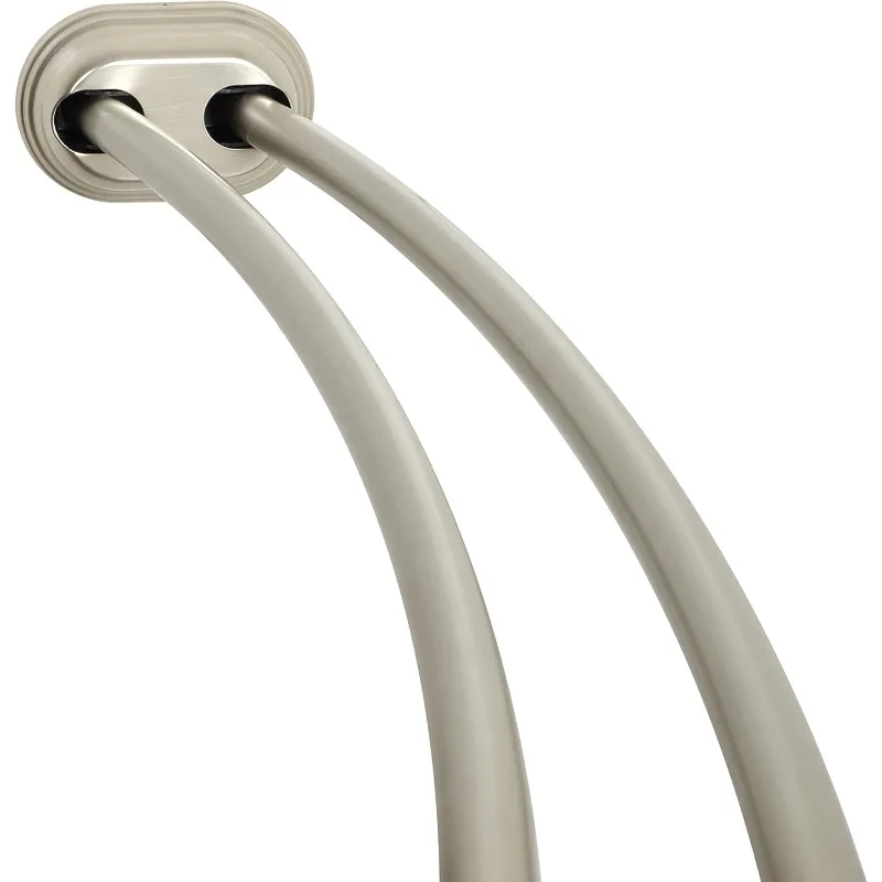 

Aluminum Double Curved Tension Shower Curtain Rod, 50 to 72-Inch, Satin Nickel