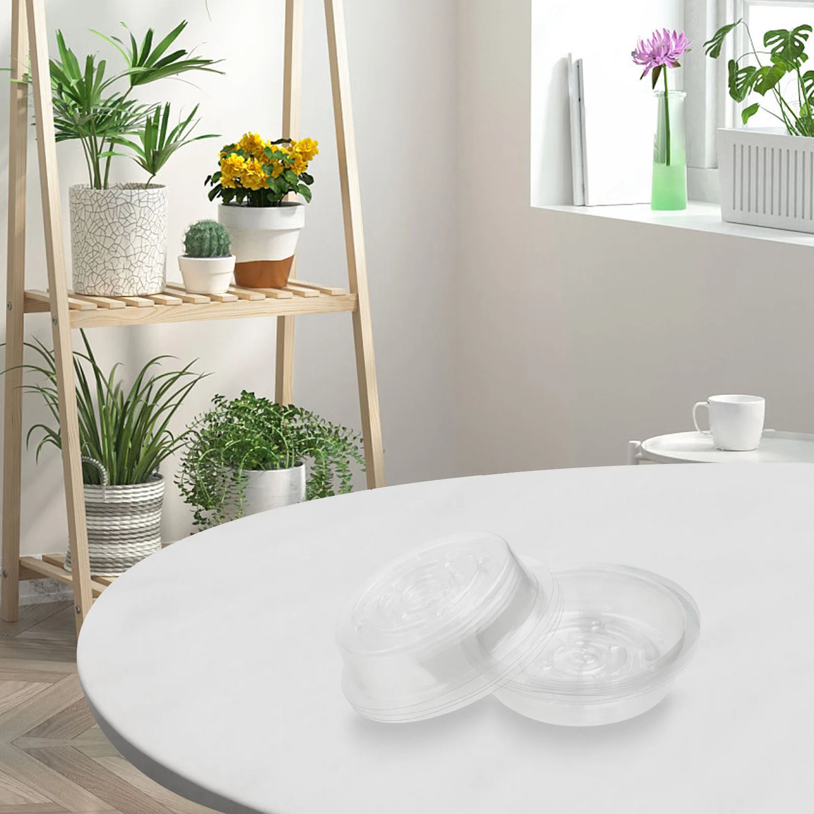 10× Flower Pot Mat Flower pot mat Exquisite Hot Top Garden Plant Saucer Drip Tray Transparent Round Pot Base Clear Snack