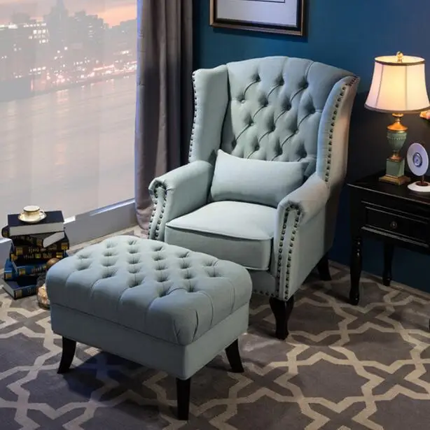 #Tiger Taishi Chairs American-Style Modern Single Sofa Electric Recliner Fabric Upholstery Solid Wood Frame for Small Rooms