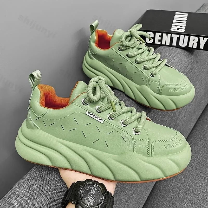 

Мужские кроссовки на массивном каблуке, дизайнерская обувь для доски, модные повседневные кроссовки из микрофибры, дышащие кроссовки на плоской платформе с увеличенной высотой