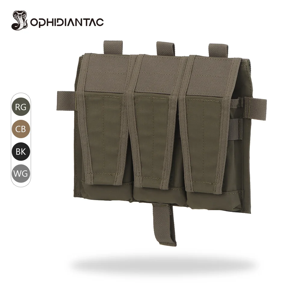 

OPHIDIANTAC M4 Triple 5.56 Mag Flap Panel MOLLE-адаптер для жилета, передняя панель с креплением на липучке, быстросъемная, для охоты и стрельбы
