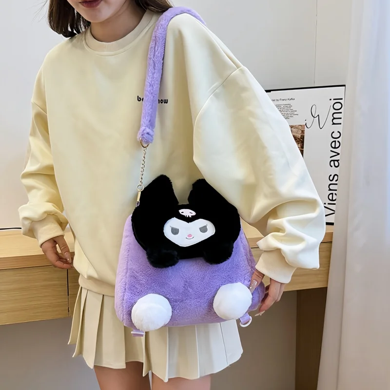 MINISO Hello Kitty Children Messenger Bag Kawaii Kuromi Kids Backpack Cartoon My Melody Multifunctional Women Mini Shoulder Bag