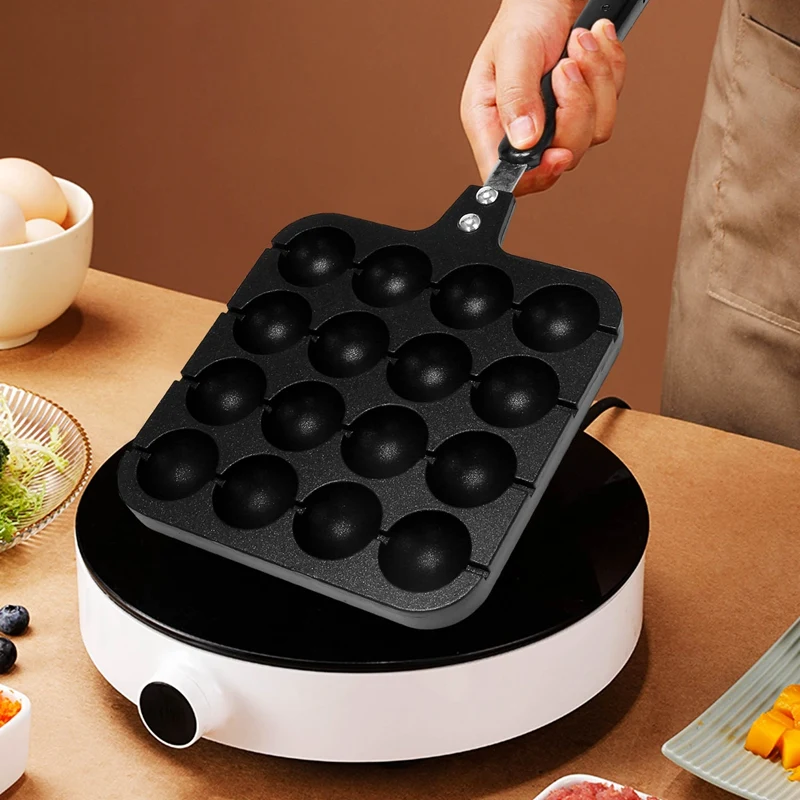 16 Holes Aluminum Takoyaki Maker Grill Pan Octopus Ball Plate Home Cooking Baking Forms Mold Tray Baking Kitchen Tools