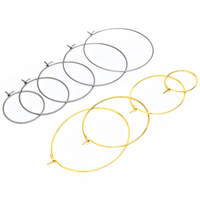 10/20pcs 15-50mm Stainless Steel Big Circle Wire Hoops Loop Earrings Ear Hoops for DIY Dangle Earring Jewelry Making Supplies