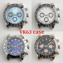 VK63 Case 39mm Men's Watch Quartz Chronograph Panda Dial Watch Replacements for Daytona VK63 movement Watch Parts Repair Tools