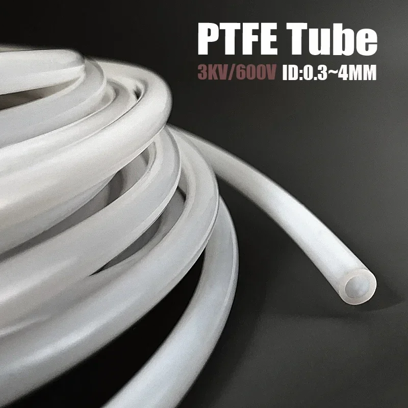 PTFE-buis ID 0,3-0,6-0,8-1-1,2.1,5-1,6-1,8-2-2,5-3-4 mm F46 capillaire geïsoleerde slang stijve buis temperatuur corrosiebestendigheid
