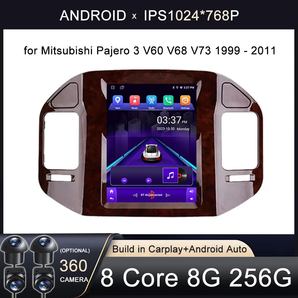 三菱,小型車,ラジオ,GPSナビゲーション用のマルチメディアビデオプレーヤー,MP3,9.7インチ,Android 13,v60,v68,v73,1999-2011