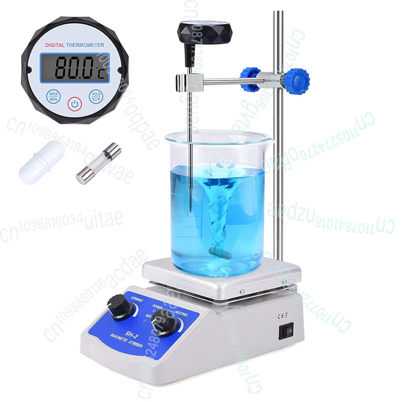 

Новая магнитная мешалка, миксер для горячей плиты, макс. 520 ℉ Лабораторная мешалка с конфоркой, 2000 об/мин, пластина для перемешивания с термометром, подставка для мешалки