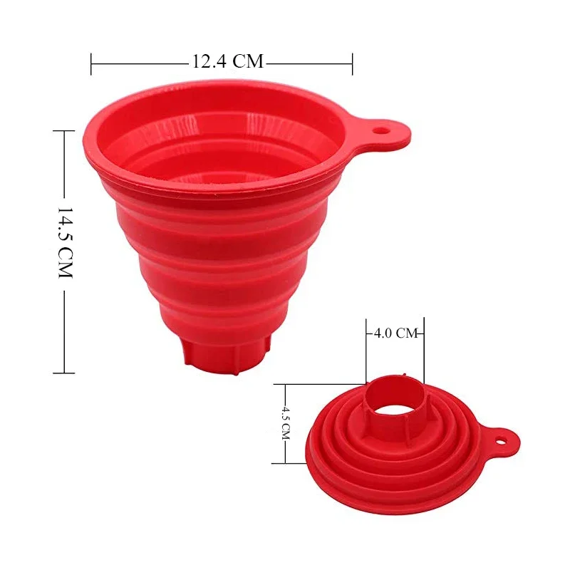 Silicone Collapsible Funnel for Jars Foldable Large Canning Jar Funnel for Wide Mouth and Regular Jars Food Grade Jam Spice