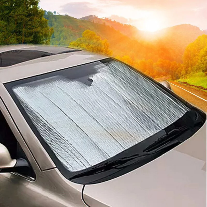 Parasol plegable para parabrisas de coche, Reflector de bloque portátil transpirable, Protector antiuv, 130/140cm