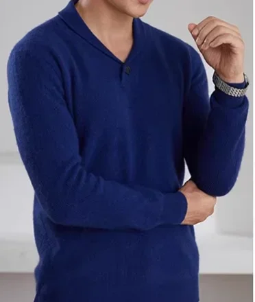 Fashion men cashmere knitted V neck sweater breathable warm cashmere knitted men sweater