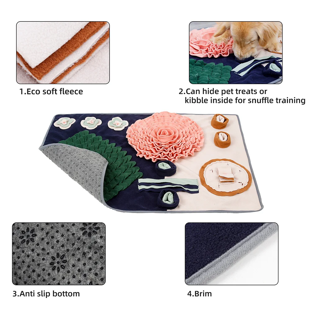 

Large Flower Slow Eating Mat For Dogs Durable Pet Snuffle Feeding Toy, Puppy Training Smell Pad, Dog Feeding Mat, Anti