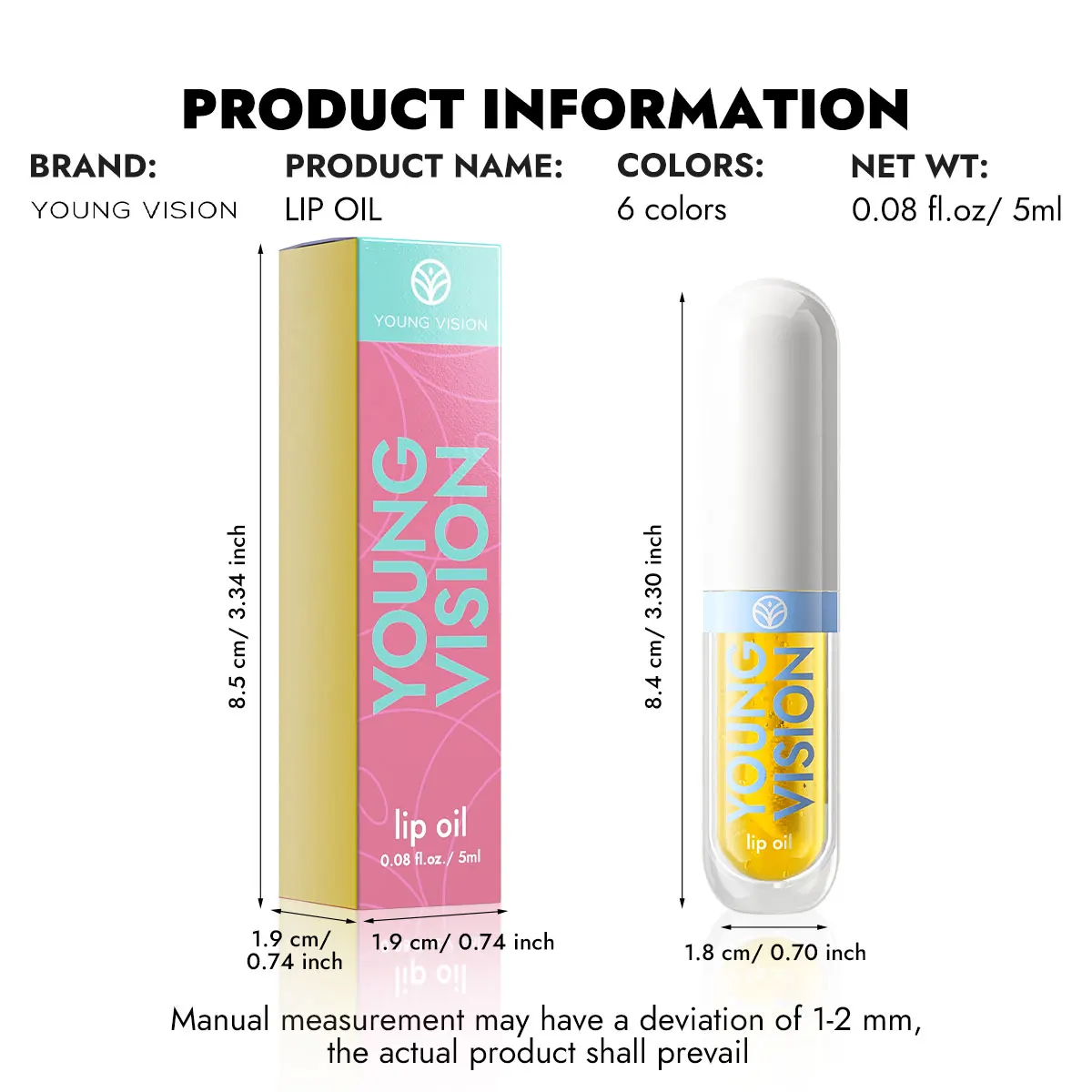 ลิปกลอสเปลี่ยนสีได้ 6 สีกลิ่นฟรุ๊ตตี้ให้ความชุ่มชื้นและยาวนาน Smooth Hydrating Temperature-Activated Lip Tint