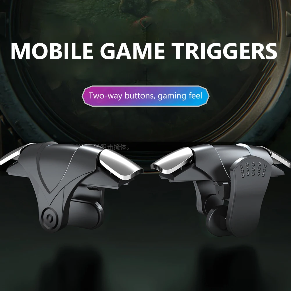 2pcs RGB Mobile Game Joystick Trigger for PUBG Game Controller Gamepad Mobile Phone Game Trigger for Ios Android Mobiles Phones