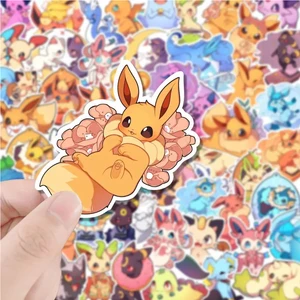 Bonito Pokémon Anime Adesivos, Kawaii, Pikachu, Eevee, Graffiti Etiqueta, DIY, Telefone, Garrafa de Água, Caderno, Decalques dos desenhos animados, Brinquedo, 10 Pcs, 30 Pcs, 50Pcs 10 principais vendas caneca eevee - №8
