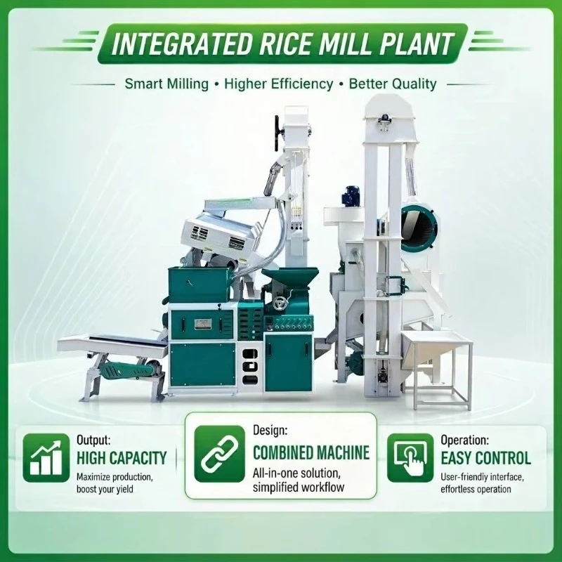 Multifunctional Integrated Rice Mill Machine Full Set Paddy Cleaning Husking Polishing Grading System For Mini Rice Production
