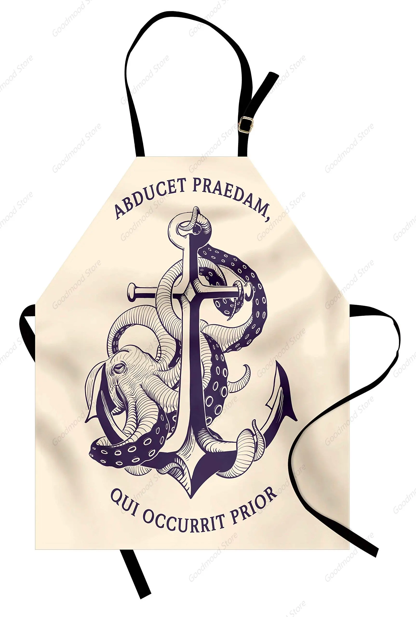 Anchor Apron, Anchor Octopus Antique Sailing Historical, Unisex Kitchen with Adjustable Neck for Cooking Gardening, Adult Size