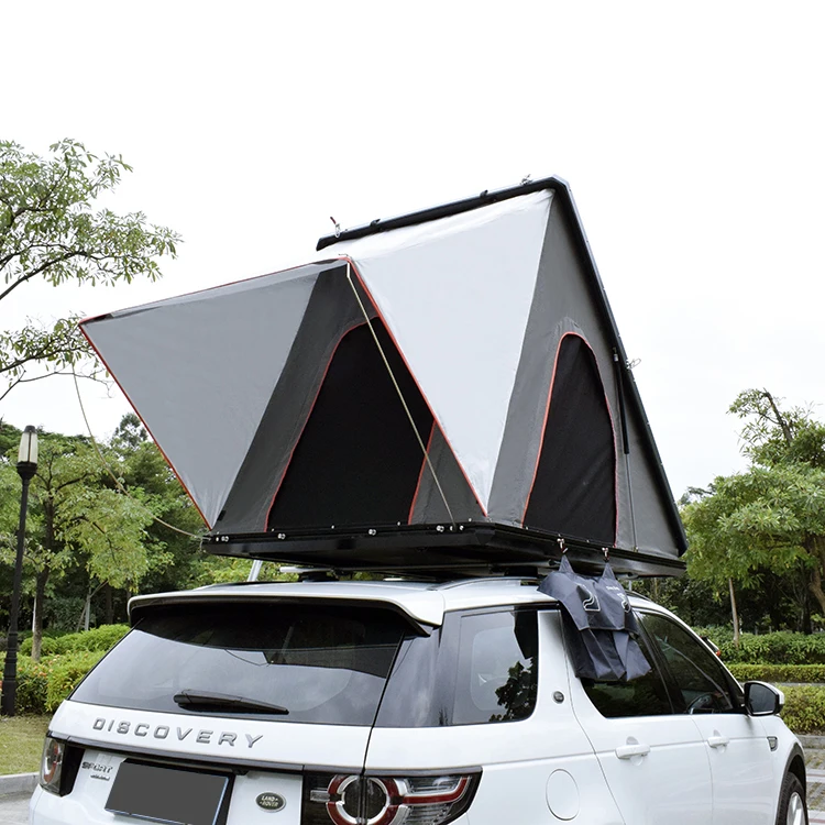

Camping Aluminum Shell Dark Gray Triangle Rooftop Tent Car Roof Top Tent for Outdoor Camping