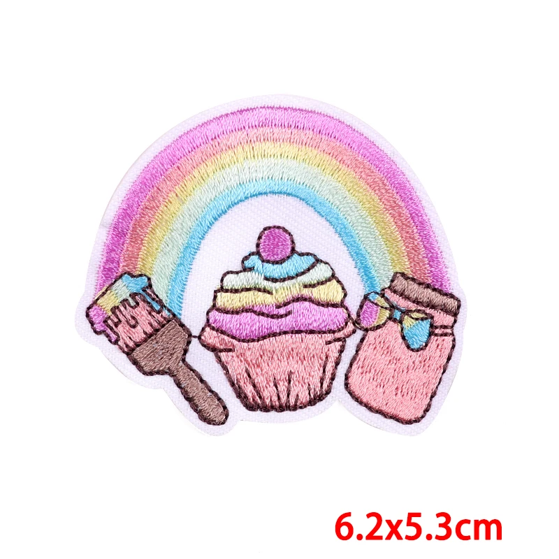 Set Combinatie Patch Cartoon Auto Patch Borduurwerk Patch Bloem/Regenboog Naaien Applique Ijzer Op Patches Voor Kleding Leuke Patches