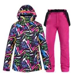 Cheaper, Women Snow Wear Suit Sets, Snowboard Clothing, Waterproof, Winter Costume, Ski Jacket and Strap Pant, Belt Bibs, Adult,